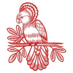 Redwork Parrots 2 07(Sm) machine embroidery designs