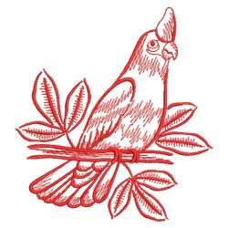 Redwork Parrots 2 08(Lg) machine embroidery designs