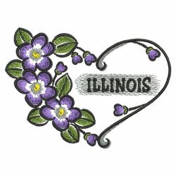 US State Flower Hearts 2(Lg) machine embroidery designs