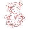 Redwork Flower Alphabets 05(Md)