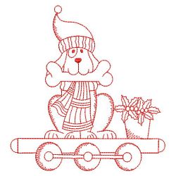 Redwork Christmas Train 03(Sm)