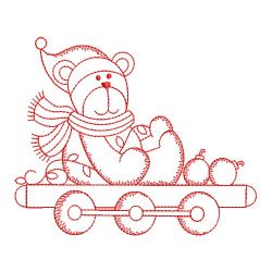 Redwork Christmas Train 04(Md) machine embroidery designs