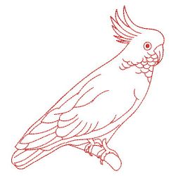 Redwork Sulphur-Crested Parrots 08(Sm) machine embroidery designs