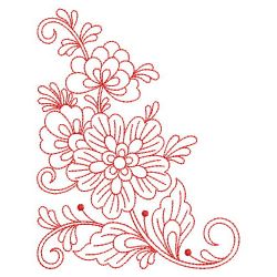 Redwork Rosemaling Flowers 1 02(Lg) machine embroidery designs