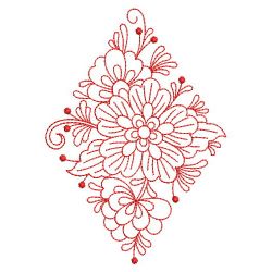 Redwork Rosemaling Flowers 1 05(Lg) machine embroidery designs