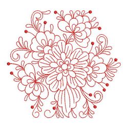 Redwork Rosemaling Flowers 1 06(Lg) machine embroidery designs