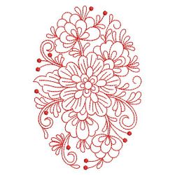 Redwork Rosemaling Flowers 1 07(Lg) machine embroidery designs