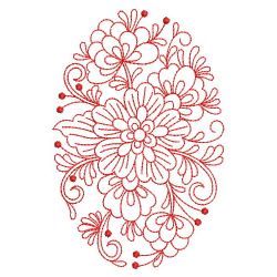 Redwork Rosemaling Flowers 1 07(Lg) machine embroidery designs