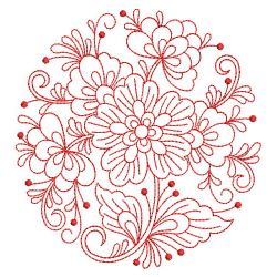 Redwork Rosemaling Flowers 1 10(Sm)