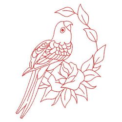 Redwork Sun Conure Parrots 06(Lg) machine embroidery designs