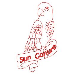 Redwork Sun Conure Parrots 11(Lg) machine embroidery designs