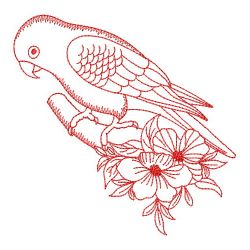 Redwork Sun Conure Parrots 14(Lg) machine embroidery designs