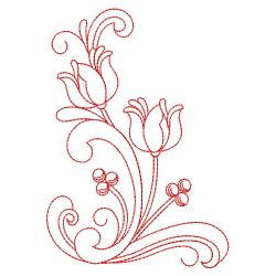 Redwork Rosemaling Flowers 2(Lg) machine embroidery designs