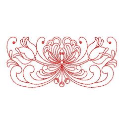 Redwork Rosemaling Flowers 2 04(Lg) machine embroidery designs