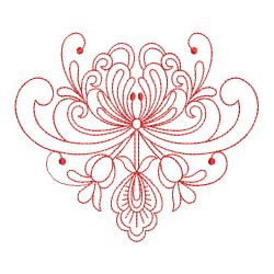 Redwork Rosemaling Flowers 2 05(Lg) machine embroidery designs