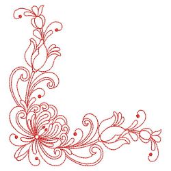 Redwork Rosemaling Flowers 2 07(Sm) machine embroidery designs