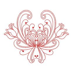 Redwork Rosemaling Flowers 2 12(Lg) machine embroidery designs