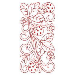 Redwork Heirloom Strawberries 05(Sm) machine embroidery designs