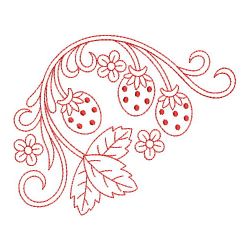 Redwork Heirloom Strawberries 06(Md) machine embroidery designs