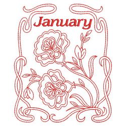 Redwork Art Nouveau Flowers(Md) machine embroidery designs