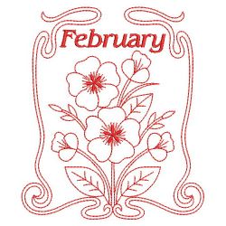 Redwork Art Nouveau Flowers 02(Lg) machine embroidery designs