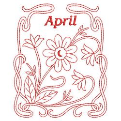 Redwork Art Nouveau Flowers 04(Sm) machine embroidery designs