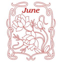 Redwork Art Nouveau Flowers 06(Md)