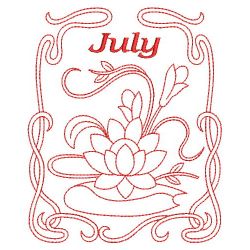 Redwork Art Nouveau Flowers 07(Md)