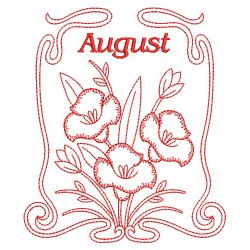 Redwork Art Nouveau Flowers 08(Md)
