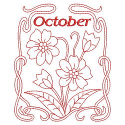 Redwork Art Nouveau Flowers 10(Md)