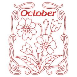 Redwork Art Nouveau Flowers 10(Sm) machine embroidery designs