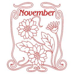 Redwork Art Nouveau Flowers 11(Md)