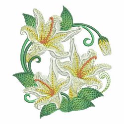 Heirloom Colorful Lily 06 machine embroidery designs