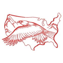 Redwork American Eagle 07(Md) machine embroidery designs