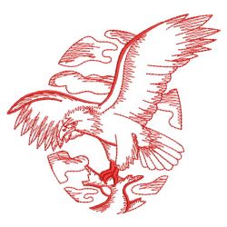 Redwork American Eagle 09(Lg) machine embroidery designs