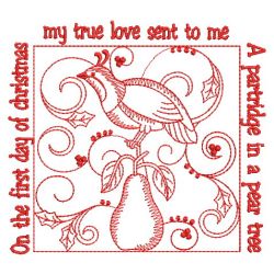 Redwork Twelve Days 1 01(Lg) machine embroidery designs