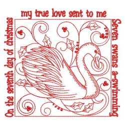 Redwork Twelve Days 1 07(Sm) machine embroidery designs