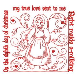 Redwork Twelve Days 1 08(Md) machine embroidery designs