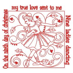 Redwork Twelve Days 1 09(Lg) machine embroidery designs