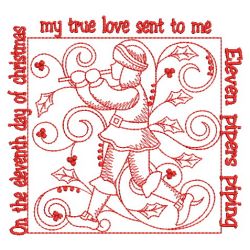 Redwork Twelve Days 1 11(Md) machine embroidery designs