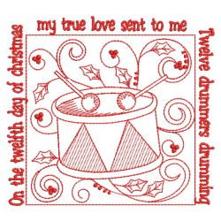 Redwork Twelve Days 1 12(Md) machine embroidery designs