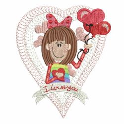 Valentine Rainbow Girls 02 machine embroidery designs