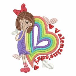 Valentine Rainbow Girls 09 machine embroidery designs