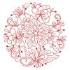 Redwork Rosemaling Flowers 1 10(Lg)