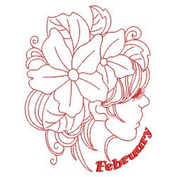 Redwork Monthly Beauty 02(Md) machine embroidery designs