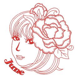 Redwork Monthly Beauty 06(Sm) machine embroidery designs