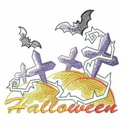 Sketched Happy Halloween 08(Md) machine embroidery designs