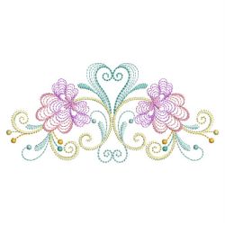 Rippled Folk Flowers 02(Lg) machine embroidery designs
