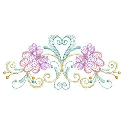 Rippled Folk Flowers 02(Md) machine embroidery designs