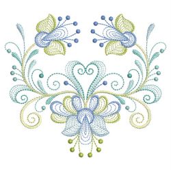 Rippled Folk Flowers 05(Md) machine embroidery designs